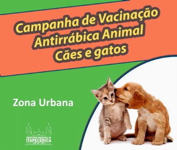 Etapa urbana da Campanha de Vacinação Antirrábica Animal começa na próxima segunda-feira