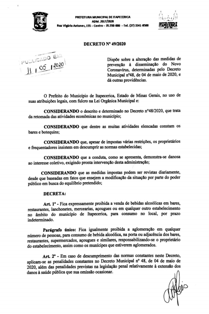 Comerciantes reclamam de lei que proíbe venda de bebidas à beira