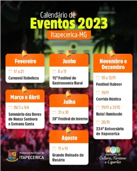 Prefeitura apresenta calendário de eventos para 2023