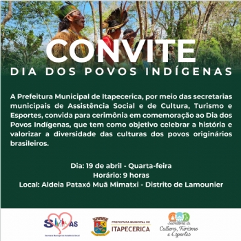 Dia dos Povos Indígenas será comemorado na Aldeia Pataxó