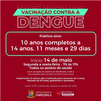 Novas doses da vacina contra dengue são liberadas