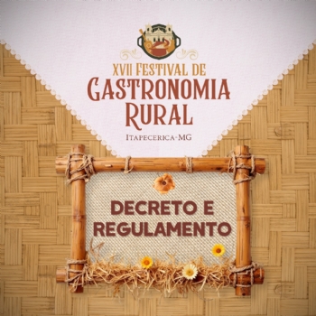Prefeitura de Itapecerica publica decreto com regulamento do XVII Festival de Gastronomia Rural