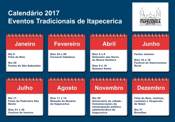 Calendário anual de eventos tradicionais de Itapecerica