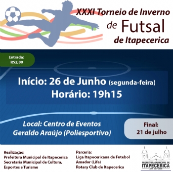XXXI Torneio de Inverno de Futsal de Itapecerica começa na próxima semana; confira tabela