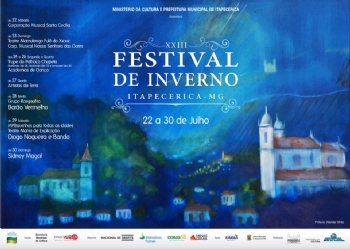 XXIII Festival de Inverno de Itapecerica será realizado de 22 a 30 de julho