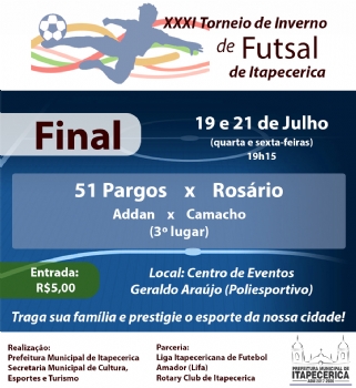 Finais do XXXI Torneio de Inverno de Futsal de Itapecerica acontecem esta semana