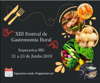 XIII Festival de Gastronomia Rural de Itapecerica será realizado de 21 a 23 de junho