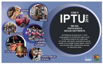 Primeira parcela e cota única do IPTU 2019 vencem no dia 10 de maio