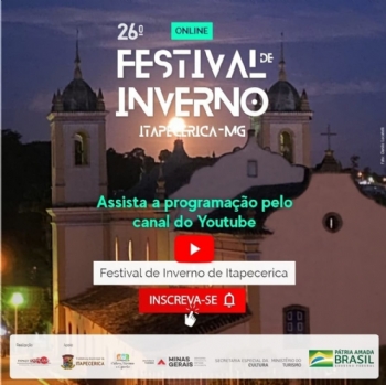 26º Festival de Inverno de Itapecerica - Edição Online começa hoje