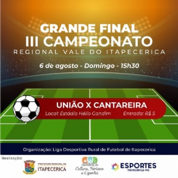 Grande final do III Campeonato Regional Vale do Itapecerica será realizada neste domingo