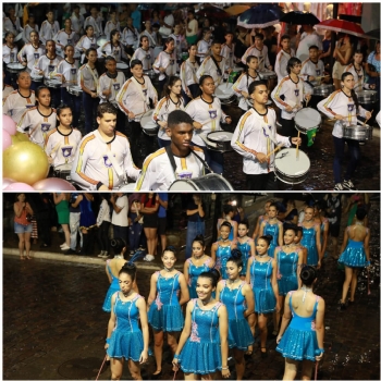 Tradicional desfile cívico acontece mesmo embaixo de chuva