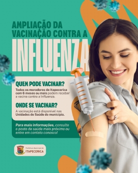 Ampliação da vacinação contra a Influenza em Itapecerica tem início imediato; saiba mais