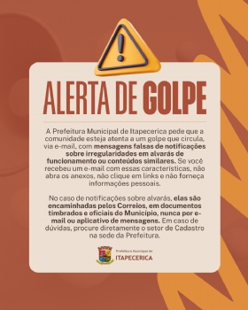 Prefeitura de Itapecerica alerta sobre golpe com emails falsos