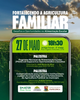 Prefeitura de Itapecerica promove evento sobre agricultura familiar nesta terça-feira, dia 27 de maio