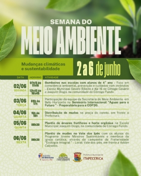 Prefeitura de Itapecerica promove semana do Meio Ambiente