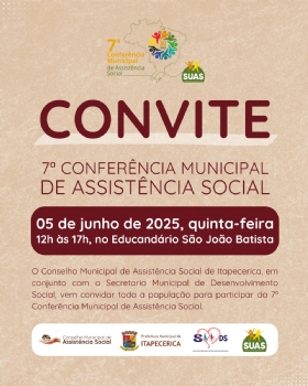 Conferência Municipal de Assistência Social de Itapecerica acontece nesta quinta-feira  dia 5 de junho