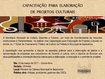 Prefeitura promove capacitação para elaboração de projetos culturais